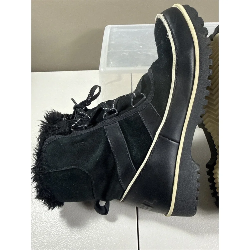 Sorel Tivoli II  Women Faux Fur‎  Suede Boots Waterproof Size US 6.5 Black